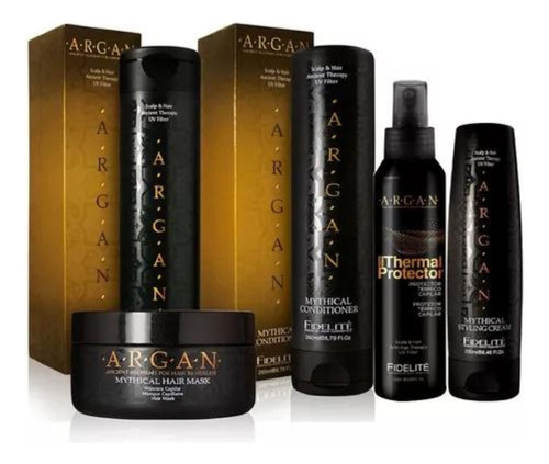 Combo Argan Fidelite Shamp+acond+p. Térmico+c.peinar