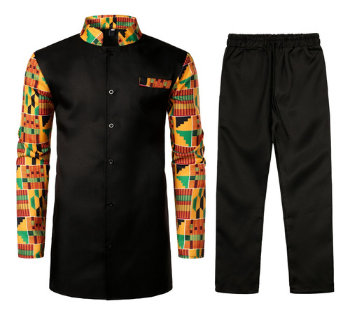 Camisa Y Pantalones Tradicionales Africanos Para Hombre, 2 U