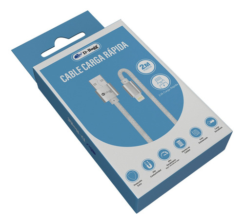 Cable Trenzado De Nylon Usb A Lightning Carga Rápida 2m Blanco