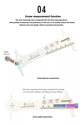 VGEBY Regla de Desgaste de Cadena de Bicicleta, Riesgo 3 en 1 Indicador de  Verificador de Desgaste de Cadena de Bicicleta Medidor de Cadena de  Bicicleta de Acero Inoxidable Portátil : 