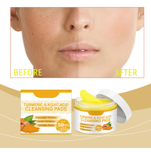Almohadillas Limpiadoras F Turmeric Kojic Para Eliminar Manc