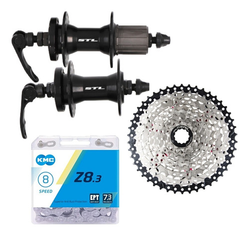 Combo Mtb 8v Manzanas De Rodamiento + Cassette + Cadena Kmc