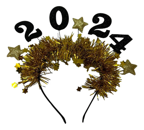 2024 Feliz Año Nuevo Diadema Glitter Star Lentejuelas