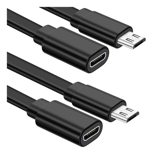 Sumind Paquete De 2 Cables De Extensin Micro Usb De 10 Pies/