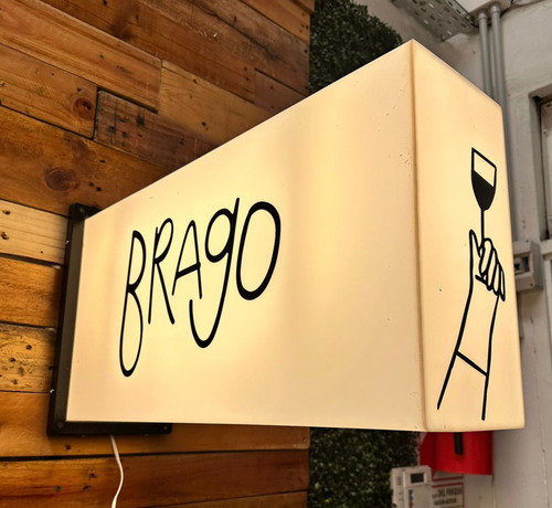 Cartel Saliente Bifaz Con Luminoso Redondo 30 Cm Rgb
