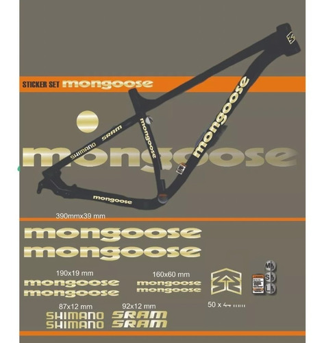 Calcomania Bicicleta Mongoose 1 Tornasol Sticker Pegatina