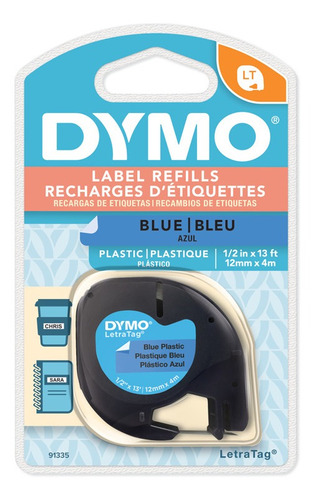 Etiqueta Plastica Dymo Azul 12mmx4m