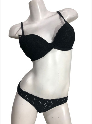 Andressa 1243 Conjunto Corpiño Soft Base Y Less Puntilla 