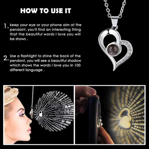 Rosa Eterna Preservada + Collar Te Amo En 100 Idiomas 2025