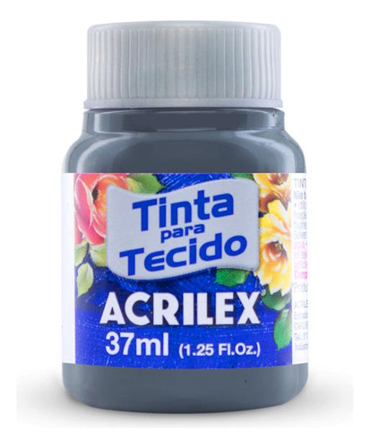 Tinta Para Tecido Fosca Acrilex 37ml - Grupo 2 Cor 994-cinza Chumbo