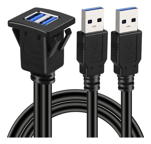 Batige Dual Ports Square Usb 3.0 Panel Cable De Ex Ió