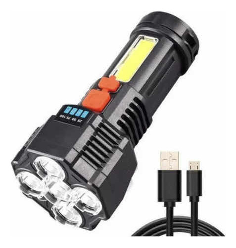 Linterna Led Recargable Camping 4 Frecuencias Cable Usb