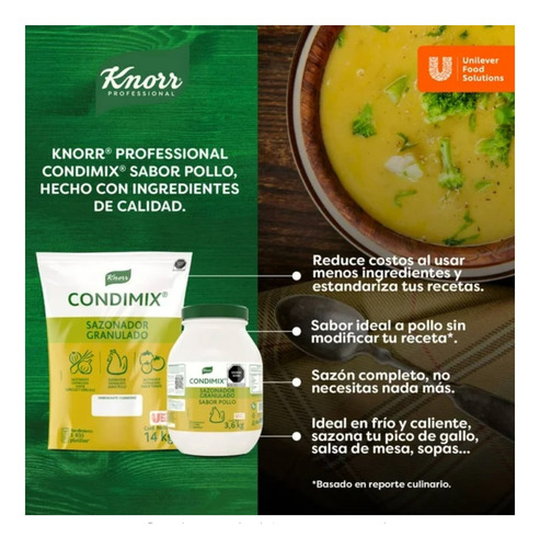 Sazonador Knorr Condimix Granulado Sabor Pollo 14 Kg