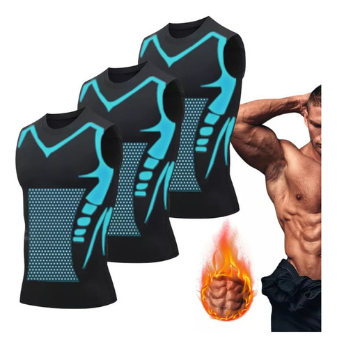 Paquete 3 Camisetas Moldeadoras Iones Energxcel Para Deporte