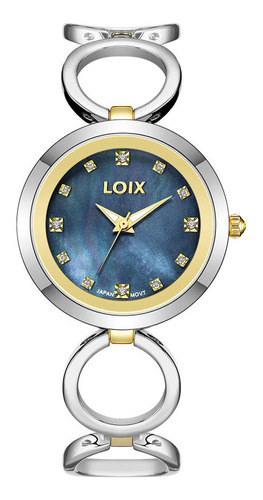 Reloj Loix Mujer L1193-5 Plateado Con Tablero Negro