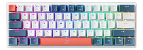 Teclado Gamer Machenike K500-b61 Mecânico Rgb Hot Swap Usb-c Branco Inglês Internacional