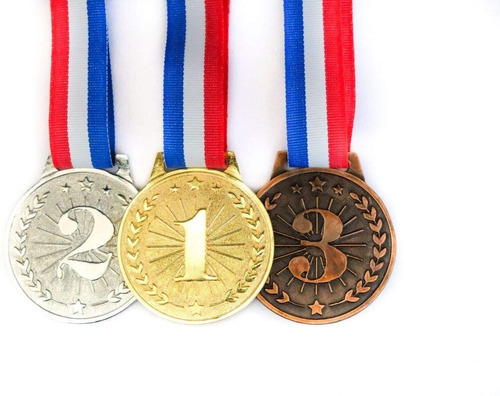 Imagen 1 de 5 de Medallas Deportivas Competencia Oro, Plata, Bronze Premios