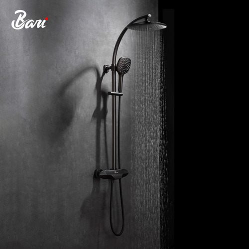 Set De Ducha Foglia Matte Black Marca Bari