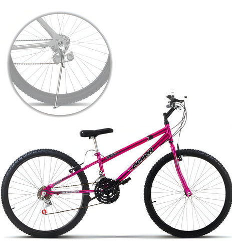 Bicicleta Bike Com Aro 26 Rebaixada Chrome Line 18 Marchas Cor Rosa