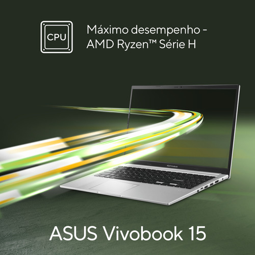 Notebook Asus Vivobook 15 M1502ya Amd Ryzen 7 7730u 16gb Ram 1tb Ssd Linux Keepos 15,6 Fhd Cool Silver Nj493 Cool Silver