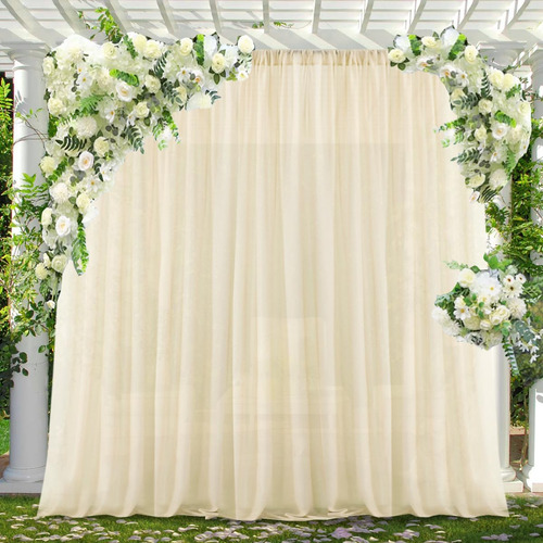 Cortinas Tipo Telón De Fondo Gasa Transparente 5x7 Pies