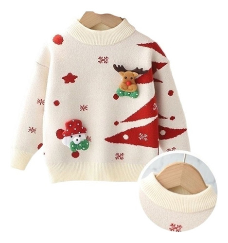 Jersey Navideño Infantil Con Jersey Y Terciopelo