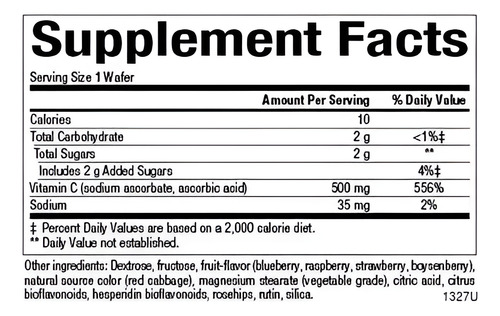 Vitamina C 500 Mg Natural Factors Mora Azul Frambuesas Arandanos