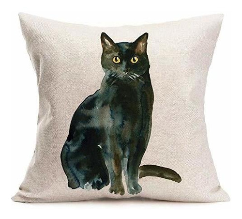 Smilyard Black Cat Fundas De Almohada Animal Adorable Cat Fu