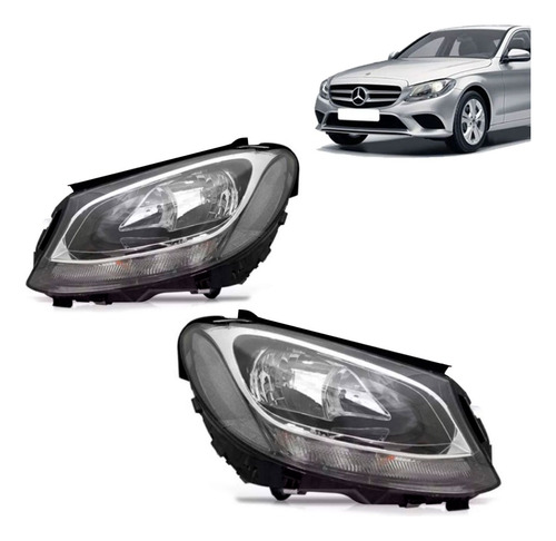 Par Farol C200 C180 2015 16 17 18 Elétrico Com Led Com Motor