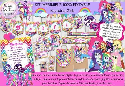 Kit Imprimible Candy Bar Equestria Girls 100% Editable