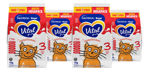 Vital 3 Leche Maternizada En Polvo Pouch 1kg Pack X4un