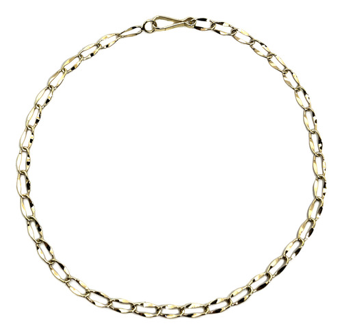 Pulseira Elos Pe Em Ouro 10k Maciço 18cm