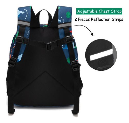 Mochila Jinberyl Para Niños Pequeños, 12 Pulgadas, Dinosauri