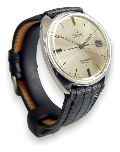 Reloj Omega Seamaster Cosmic Ref 166.026 Cal 565 Date 35 Mm Negro Plateado Gris (Usado)