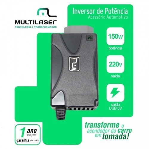 Inversor Potência Veicular Para Carro 150w - 110v 220v Usb