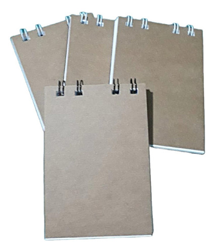 Libreta Anotador Anillado Tapa Kraft X 20 Marrón Claro