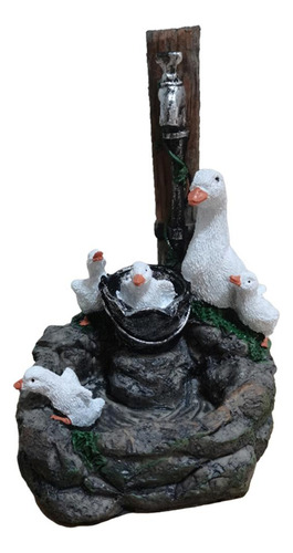 Estatuetas De Jardim De Estátua De Fonte De Animais Pato
