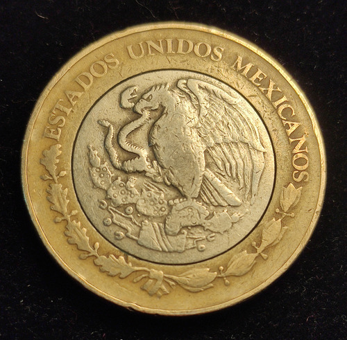 Moneda 10 Pesos 2002, Calendario Azteca. (Usado)