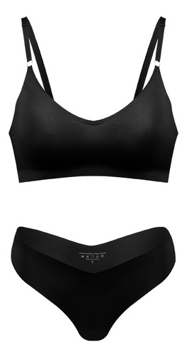 A* Conjunto De Bralette Transpirable Con Cuello En V Sin