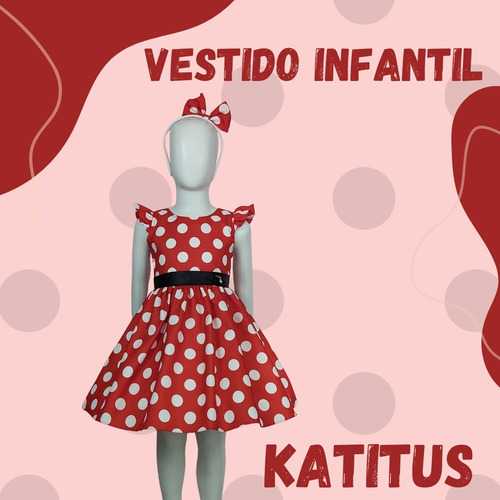 Imagem 2 de 4 de Vestido De Bolinhas Poá Infantil Tam: 1 Ao 4 Promoção