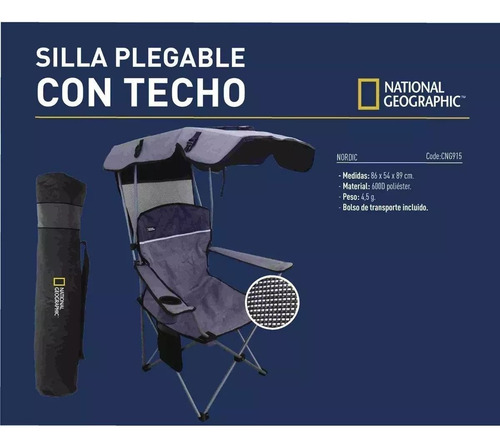Sillon Director Plegable Nordic National Geographic Camping
