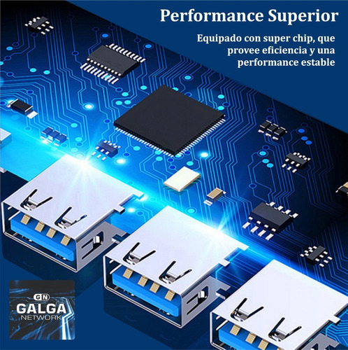Imagen 4 de 10 de Adaptador Hub Mini Usb 3.0 A 4 Puertos Usb 4-1 Multiplicador
