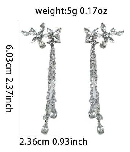 Aretes De Plata Mujer Incrustado De Diamantes Con Centro
