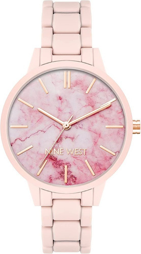 Nine West ® reloj Mano Mujer 36mm Mármol Cuarzo 2726malp Ev Color De La Correa Rosa Pink Color Del Bisel Rosa Pink Color Del Fondo Marmol Rosa / Pink Marble
