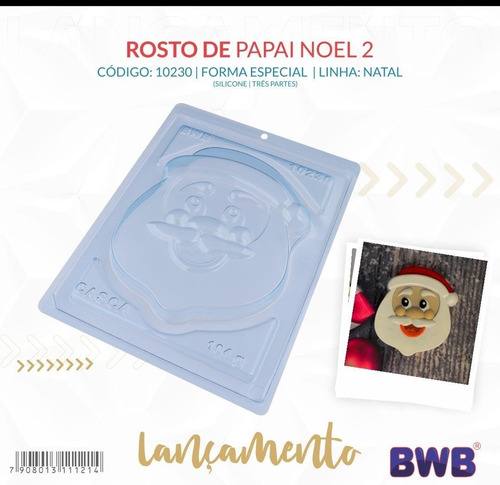 Forma Especial Silicone 3p/ Rosto Do Papai Noel Bwb 10230