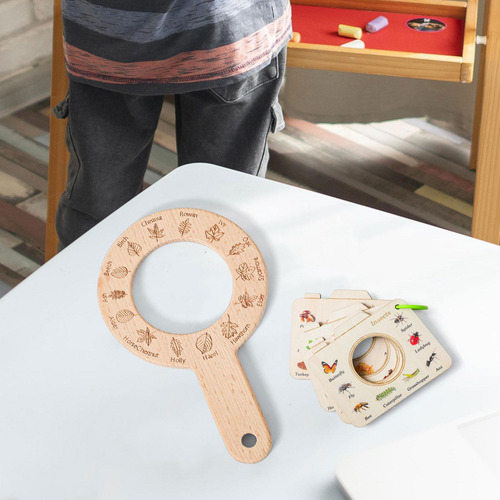 Juguete De Aprendizaje De Madera Para Niños Con Lupa, ,