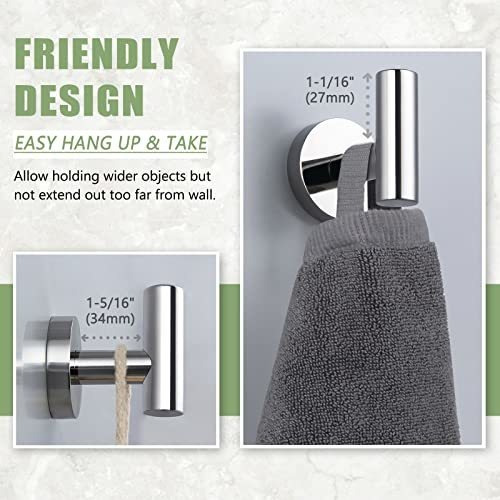 Gancho Baño Cromado Brillante, Acero Inoxidable Sus304,