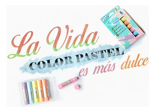 Imagen 5 de 9 de Tempera Sifap Solida Pastel Estuche X6