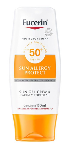 Protector Solar Eucerin Sun Crema Gel Fps50 X 150 Ml