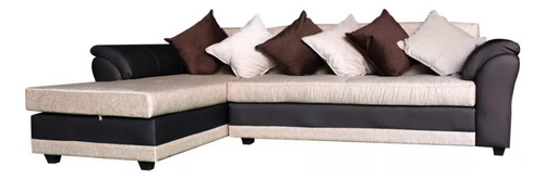 Sofá Cama Mustang De Felpa, 2 Cuerpos, Moderno, Negro